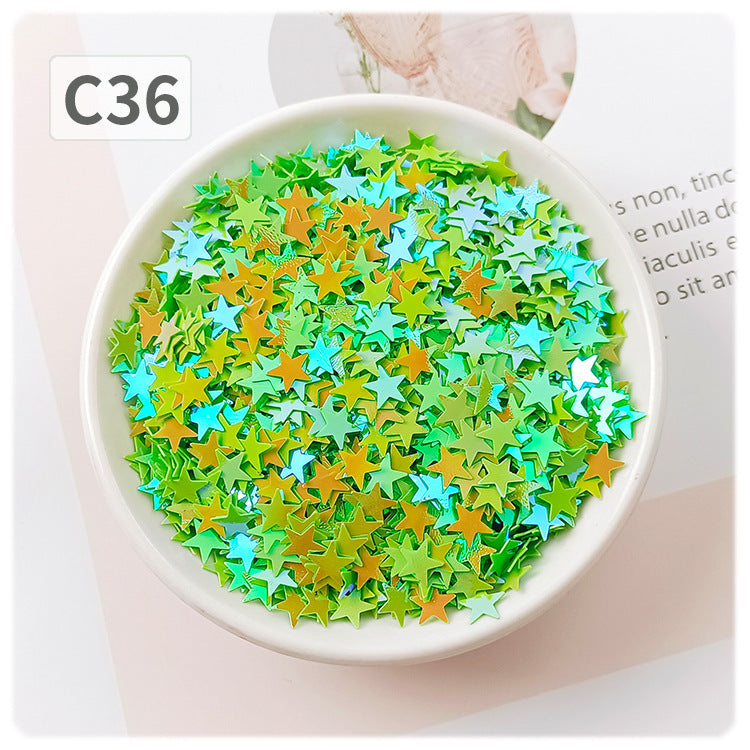 Wholesale DIY oil painting sequins starry sky scattering five-pointed star gold light flat non-porous sheet