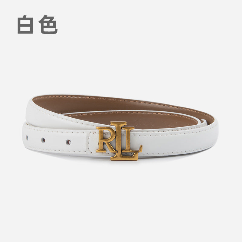 Wholesale Letter genuine leather women' s thin belt cowhide belt