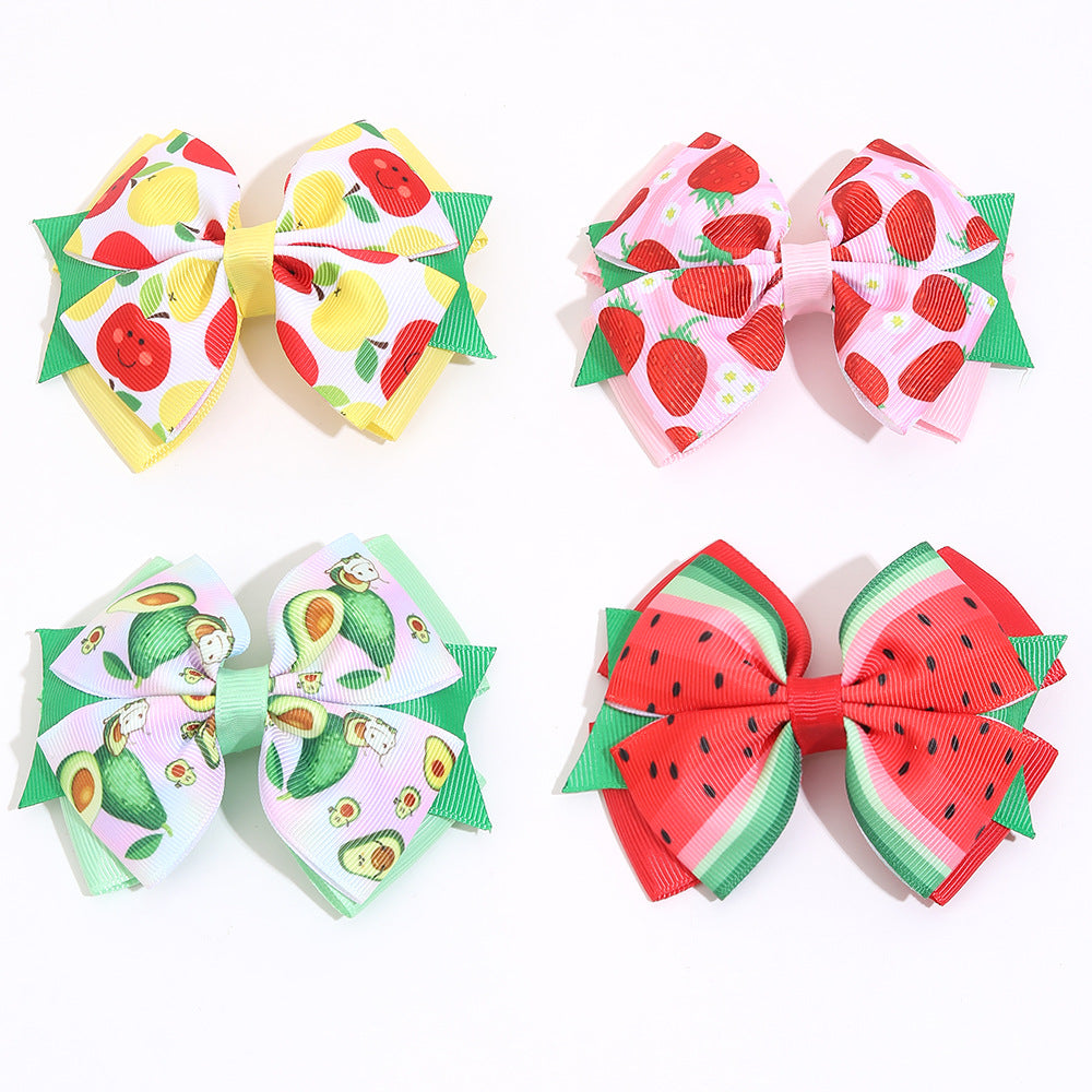 Wholesale Fabric Fruit Children's Hair Clips