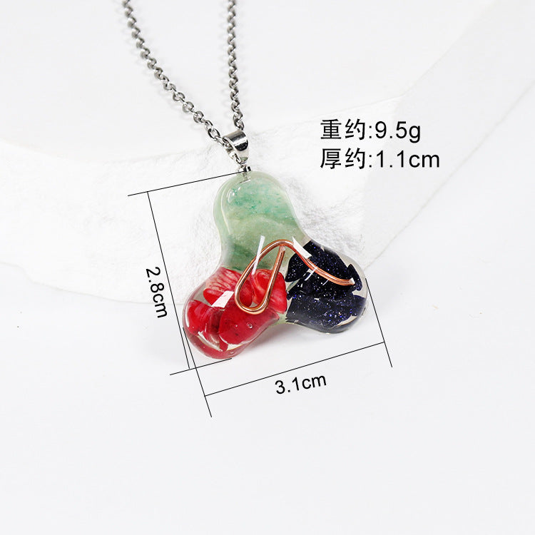 Wholesale 10pcs Natural Color Stone Specimen Geometric Shape Epoxy Lucky Necklace