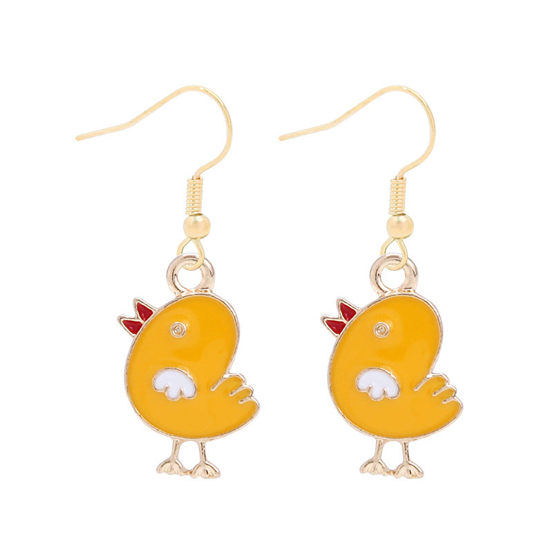 Wholesale 6pcs Easter earrings creative cartoon rabbit chicken Easter egg earrings spring carnival party jewelry