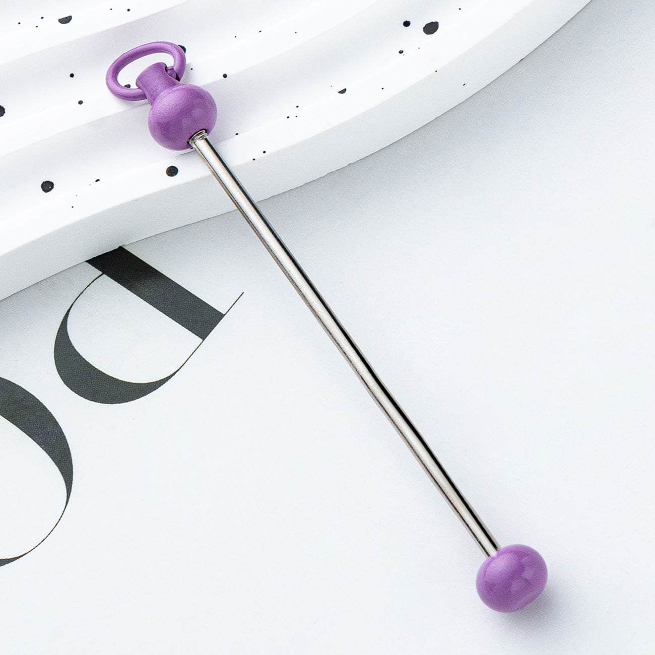 Wholesale Beadable Bar Colorful Candy Color DIY for Beaded Metal Keychain Bar