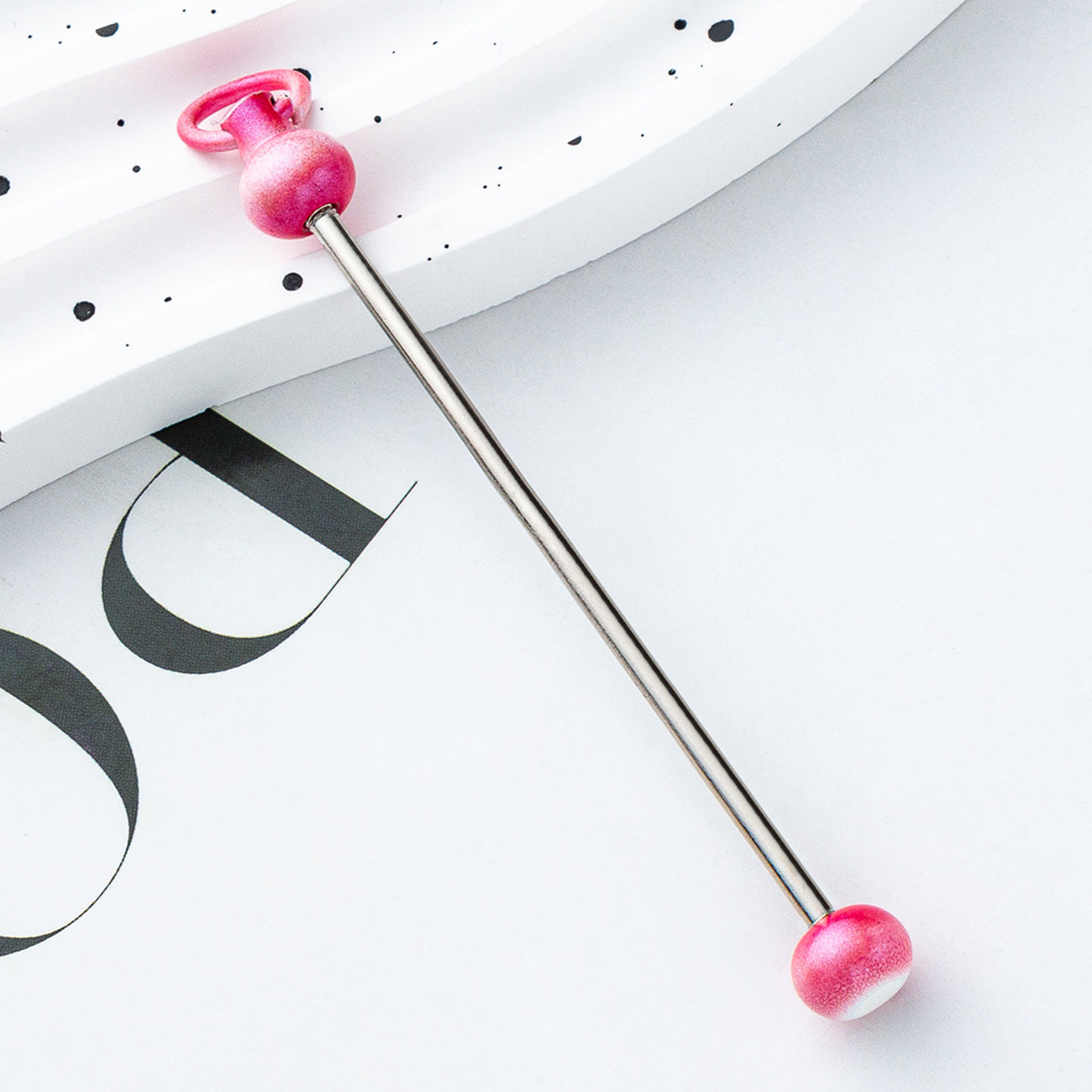 Wholesale Beadable Bar Colorful Candy Color DIY for Beaded Metal Keychain Bar