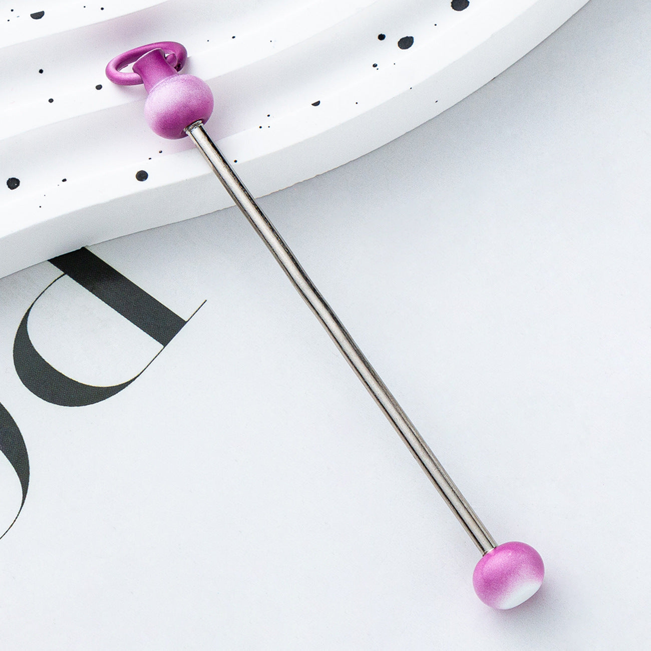 Wholesale Beadable Bar Colorful Candy Color DIY for Beaded Metal Keychain Bar