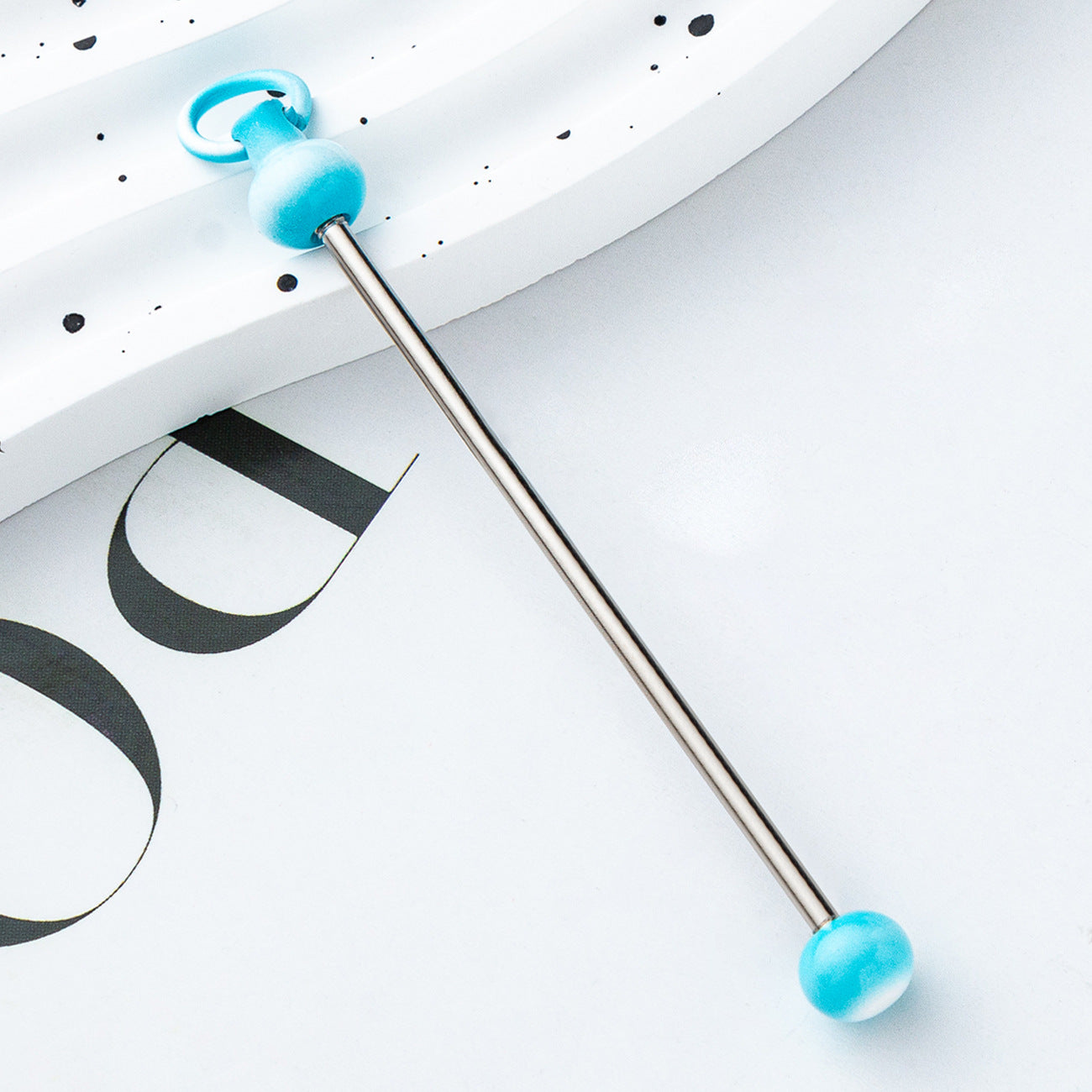 Wholesale Beadable Bar Colorful Candy Color DIY for Beaded Metal Keychain Bar