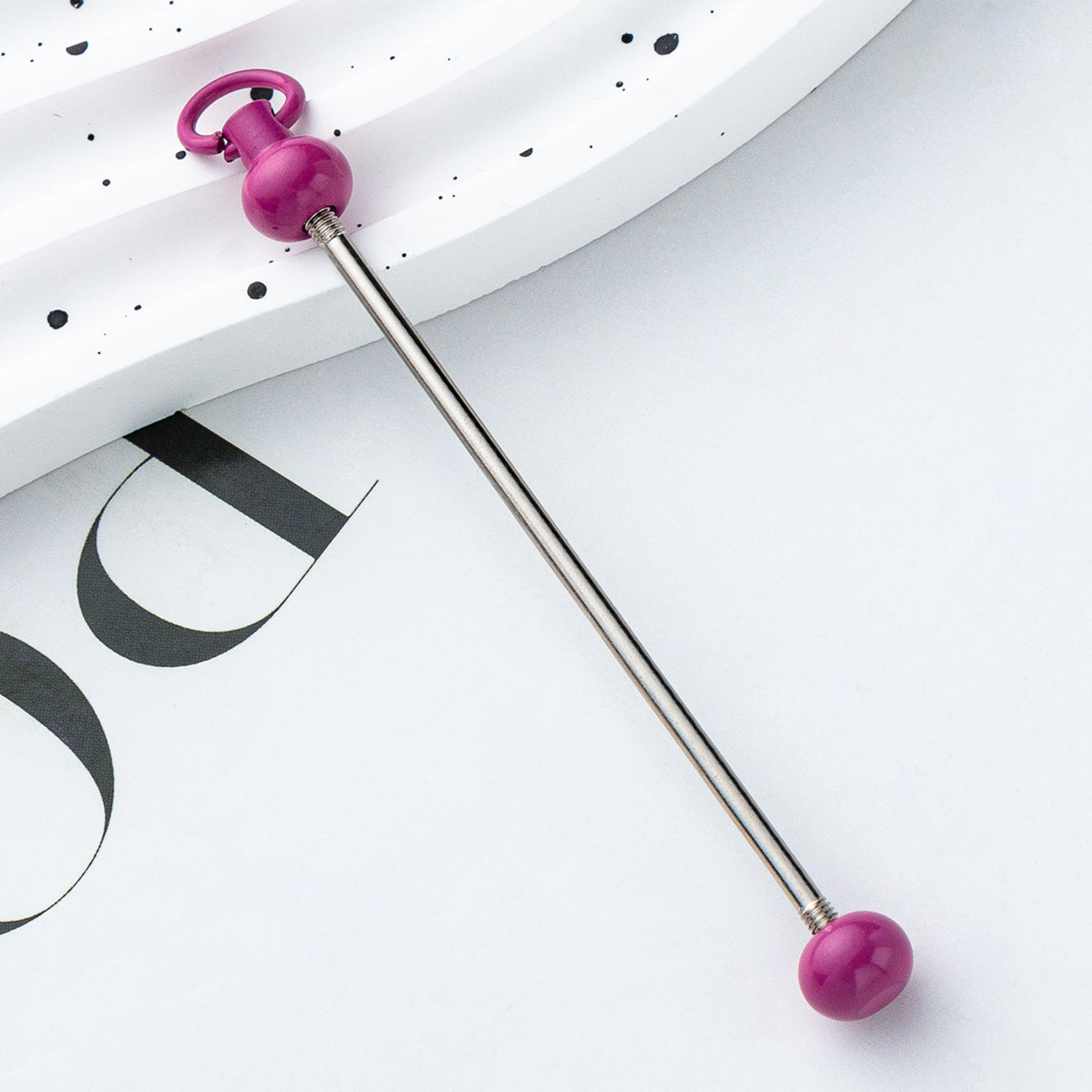 Wholesale Beadable Bar Colorful Candy Color DIY for Beaded Metal Keychain Bar