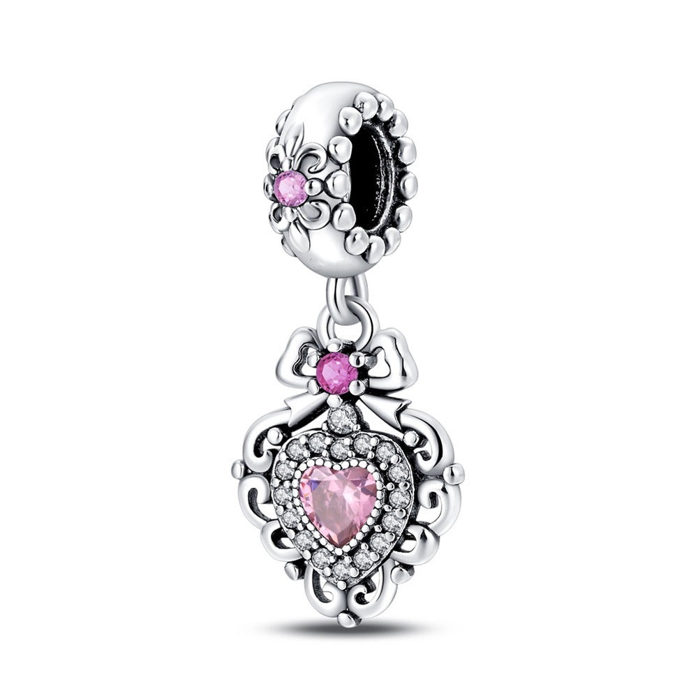 Wholesale Romantic Classical Series Love Pink Angel Silver Plated Charms
