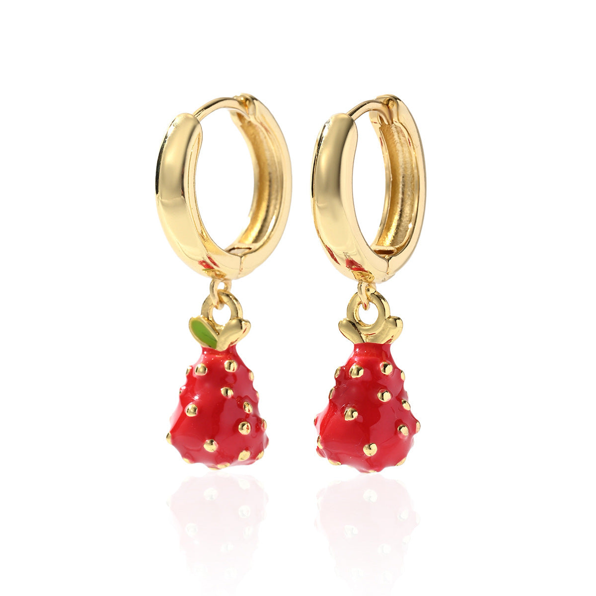 Wholesale Fruit Cherry Strawberry Dragon Fruit Pendant Oil Drop Earrings