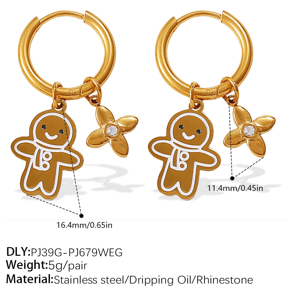 Wholesale Christmas series gingerbread  earrings