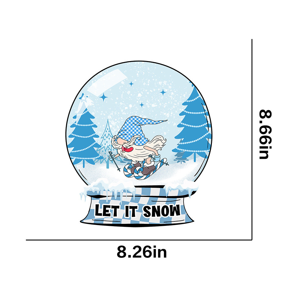 Wholesale 10pcs/pack Winter snowflake white ink heat transfer sticker for clothing  UV DTF ready-to-use transfer stickers