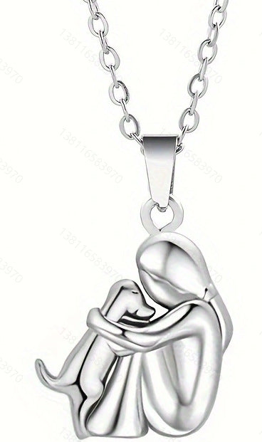 Wholesale Cute girl and dog embracing earrings