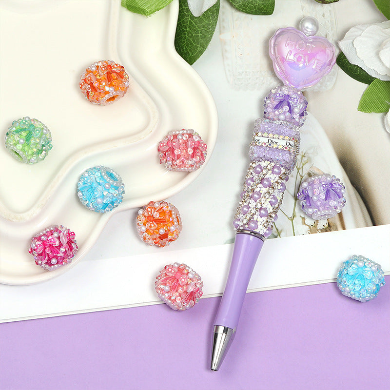 Wholesale  Random  10pcs/pack  Bow-shaped pearl and rhinestone beaded necklace