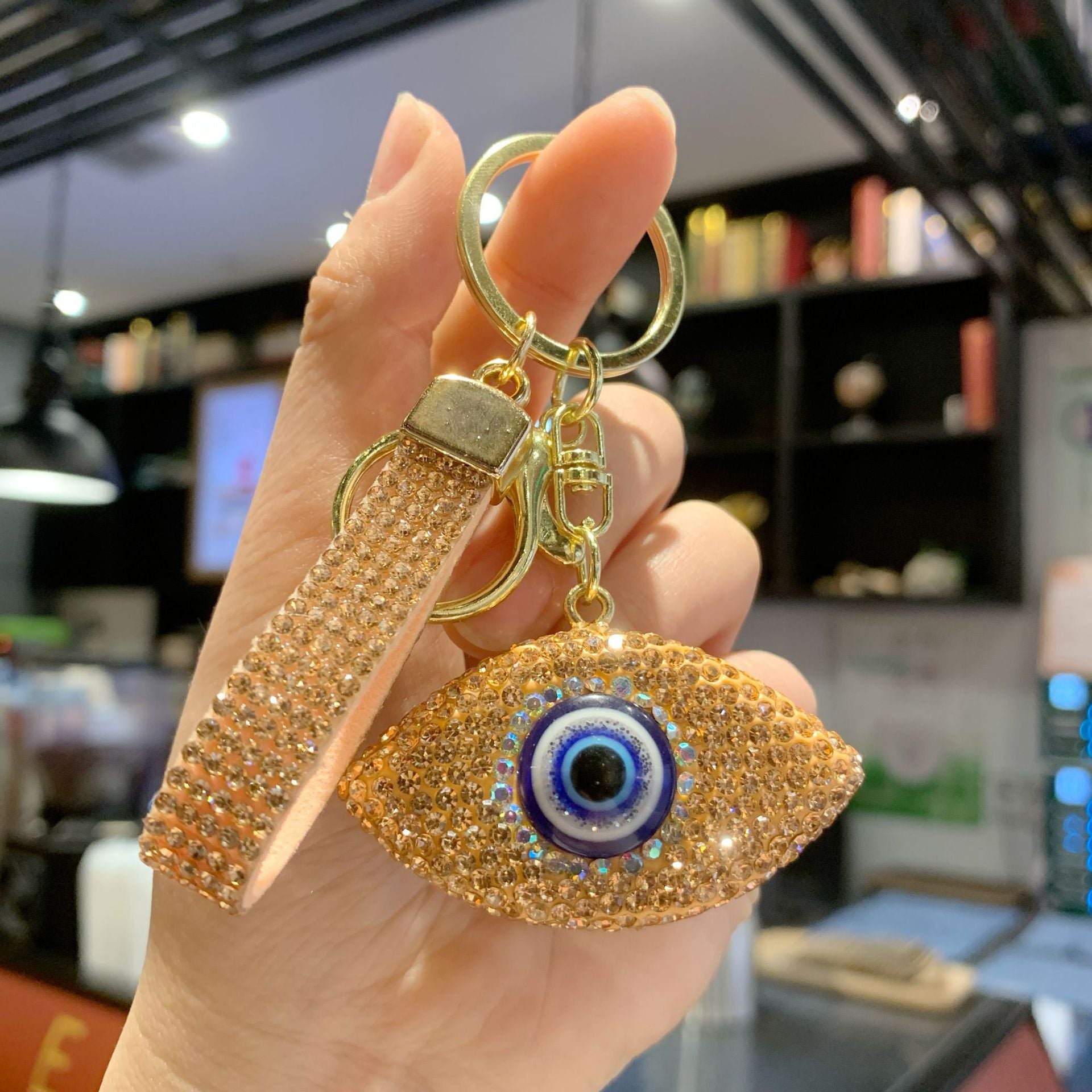 Wholesale Full Rhinestone Demon Eye Keychain