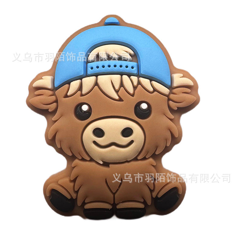Wholesale 10pcs Cartoon Animal Cow Silicone Beads