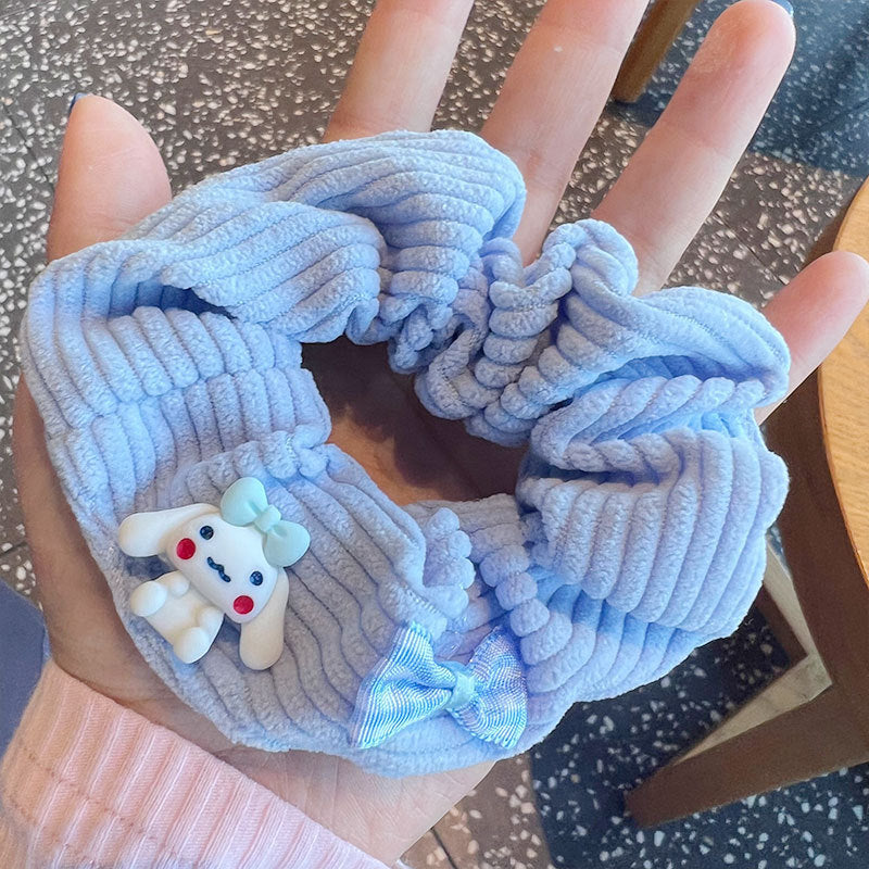 Wholesale Cute Dog Blue and White Soft Cute Plush Sweet Hair Rope