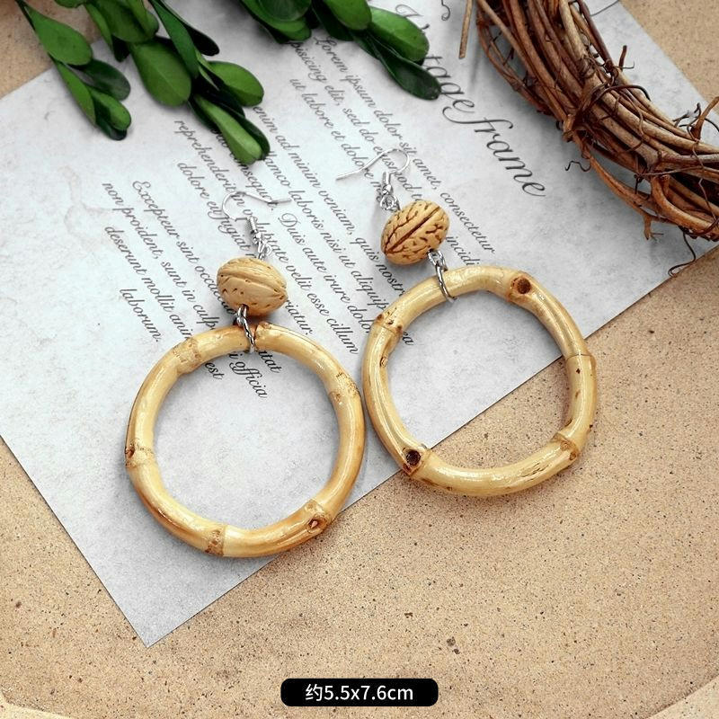 Wholesale Bohemian Leisure Holiday Rattan Earrings