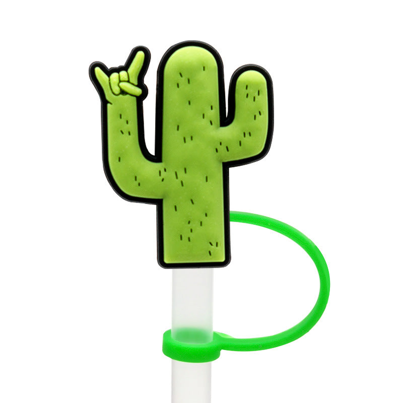 Wholesale 8-10mm 10PCS/PACK Plant and Fruit Silicone Dustproof Straw Caps