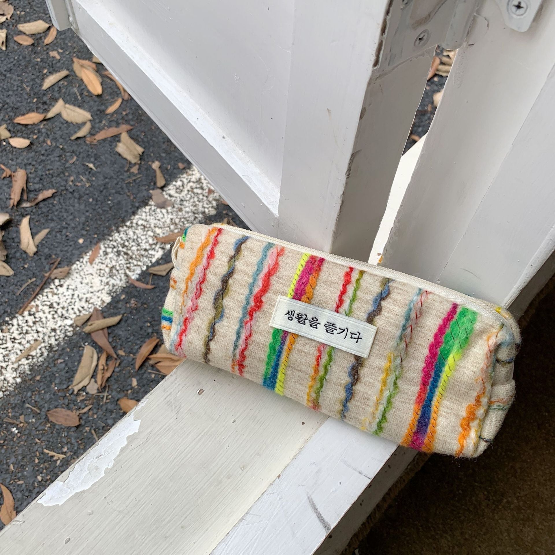 Bolsa cosmética portátil de almacenamiento de ropa de contraste de color al por mayor