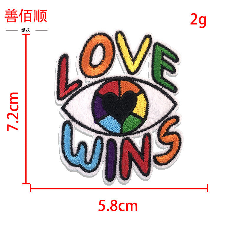 Wholesale 10pcs Five-pointed Star Heart-shaped Towel Beads Sequins Embroidery Cloth Patch Badge Badge Patch Clothes Decoration FS