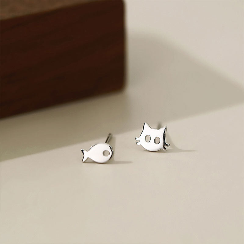 Wholesale 925 Sterling Silver Cat Fish Earrings