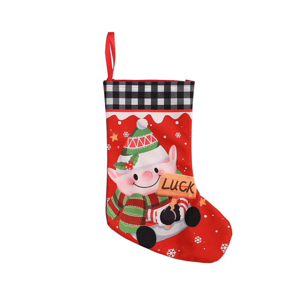 Wholesale New Christmas Check Ornament Gift Bag