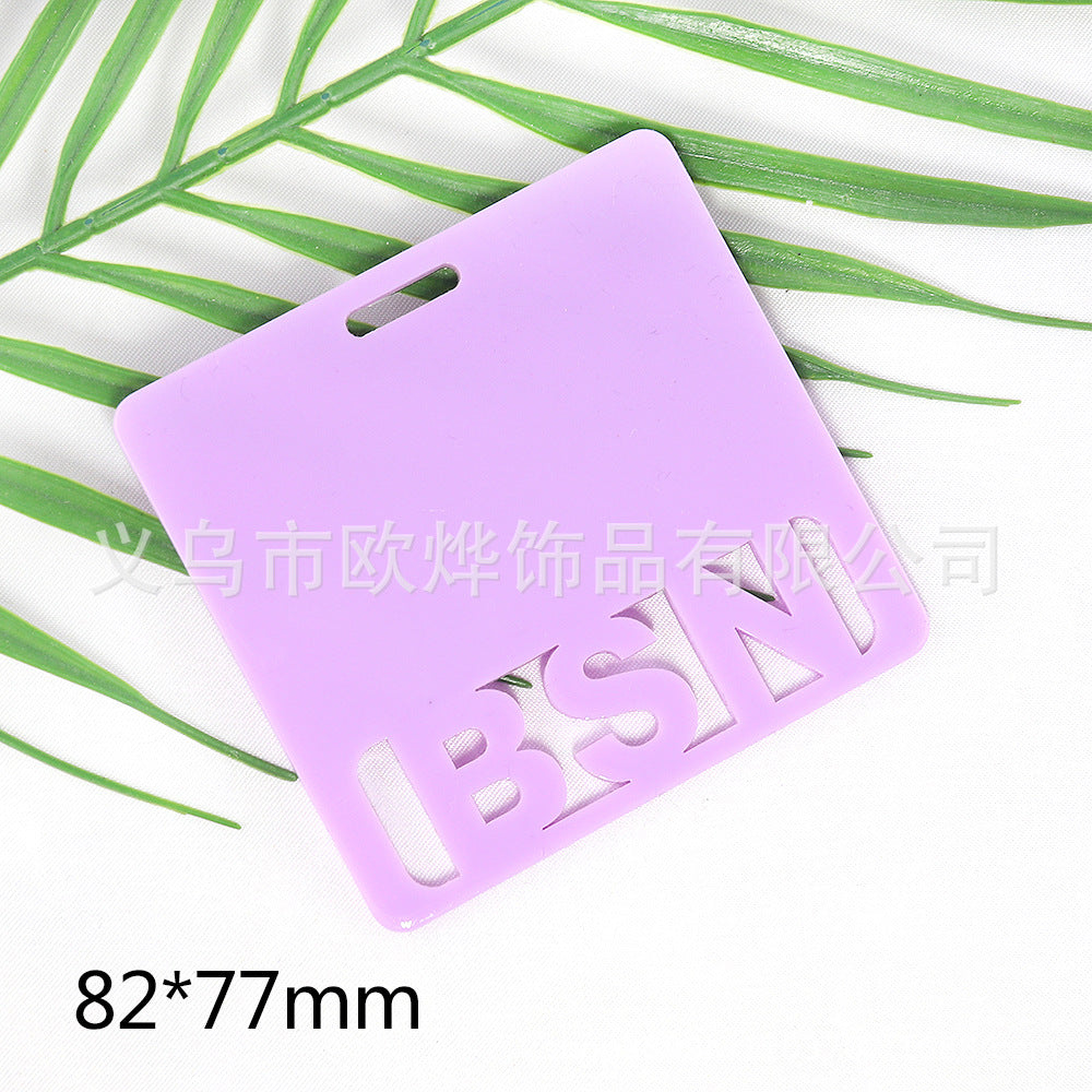 Wholesale 10pcs New Blank Glitter Acrylic Hollow Letter DIY Pendant Bookmark