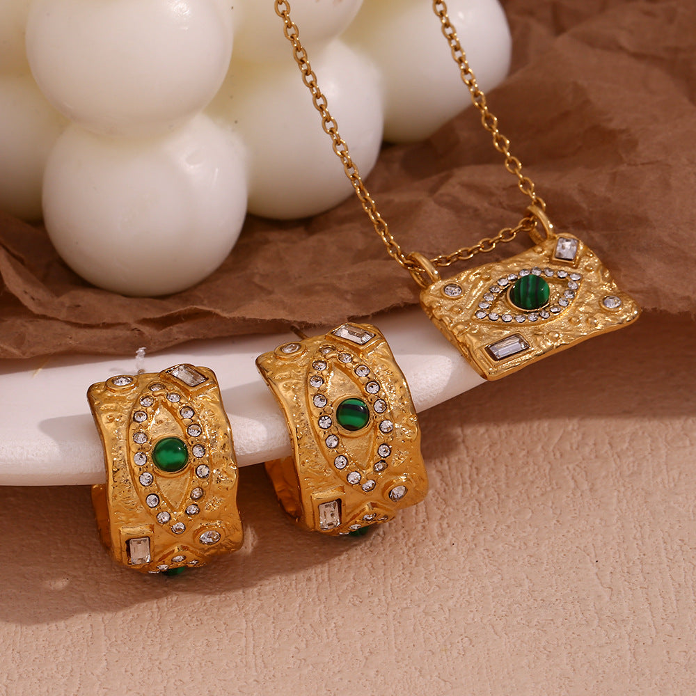 Wholesale Malachite-eyed zircon necklace