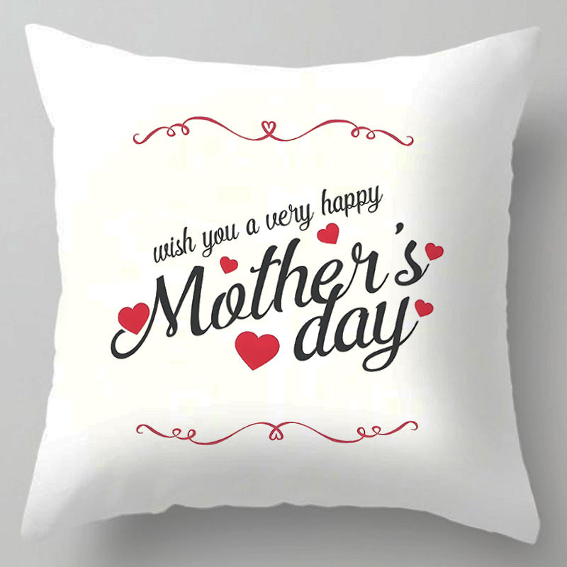 Wholesale Mother's Day Festive Bedside Cushion Linen Throw Pillow Cover