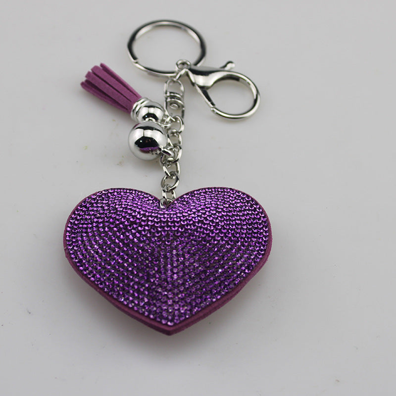 Wholesale Rhinestone Colorful Heart Keychain