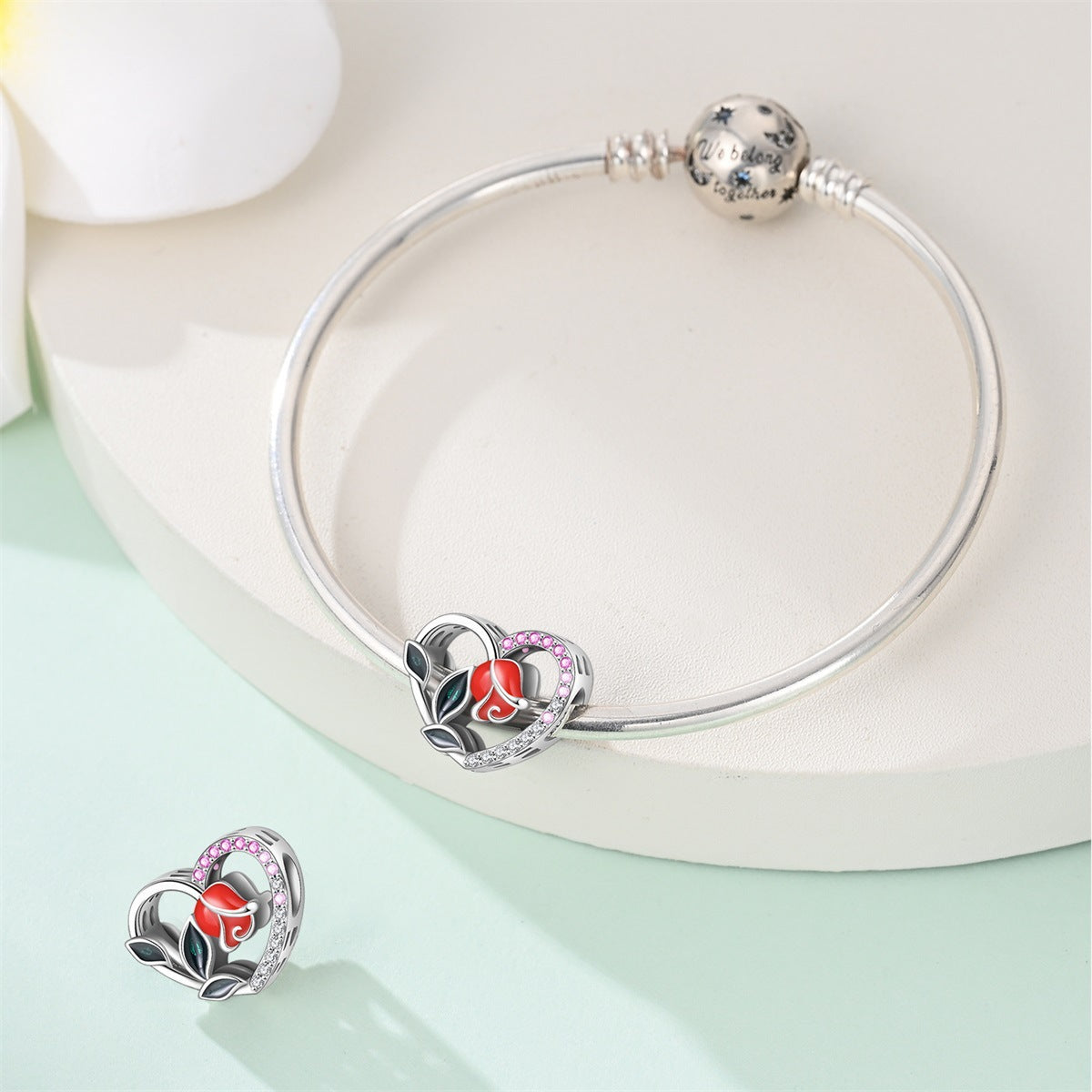 Wholesale Flowers fruits animals diverse hearts silver plated Charms