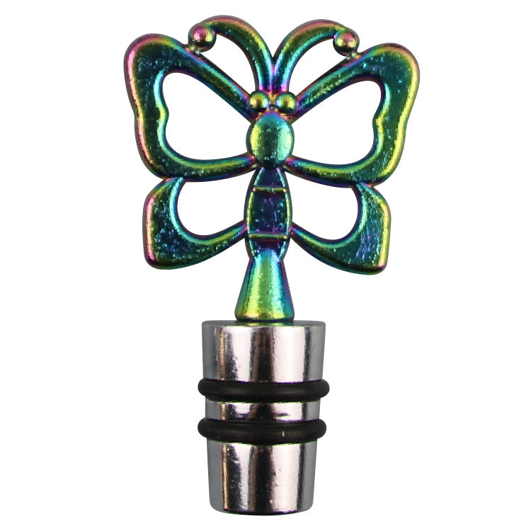 Wholesale DIY Metal Colorful Butterfly Red Wine Bottle Fresh Bottle Stopper