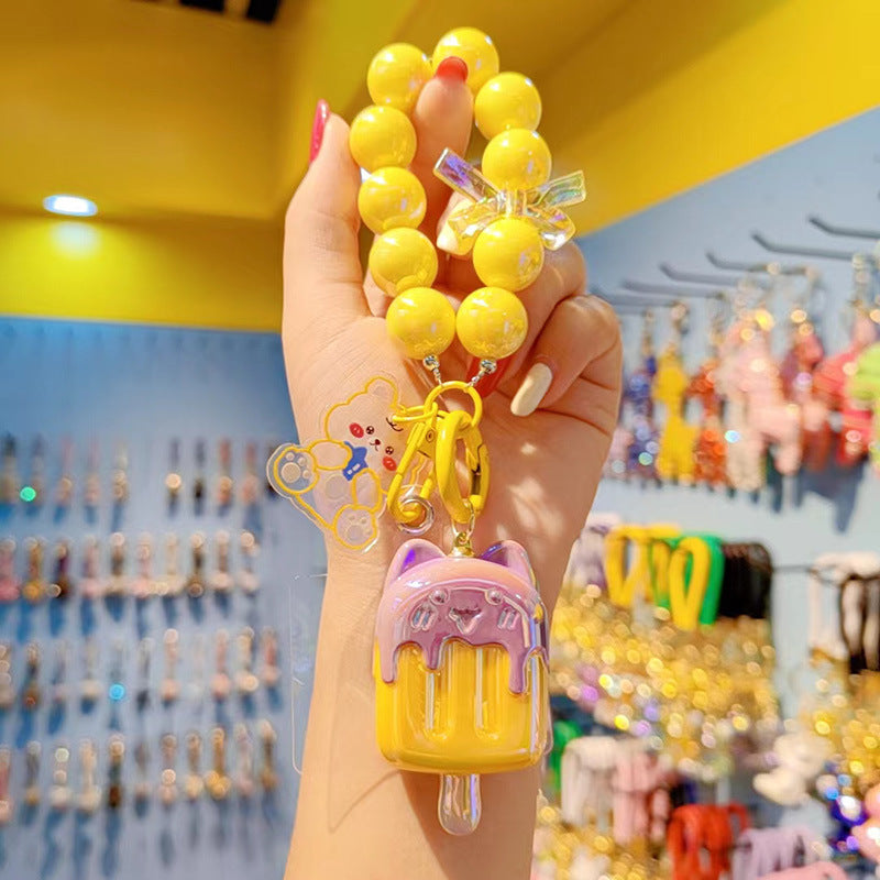 Wholesale Electroplated cartoon jelly ice cream keychain