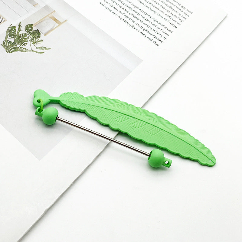 Wholesale New Leaf Shaped Candy Colored DIY Beadable Pens