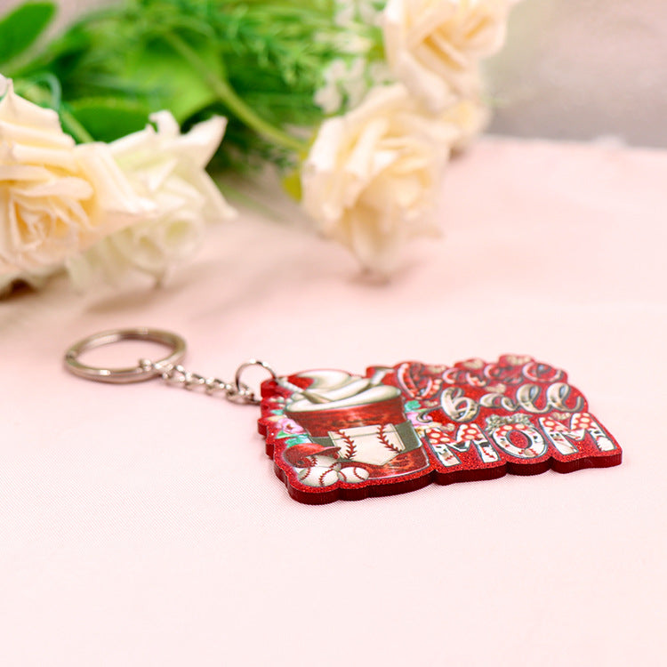 Wholesale Mama Mother's Day Acrylic Baseball Ice Cream Keychain