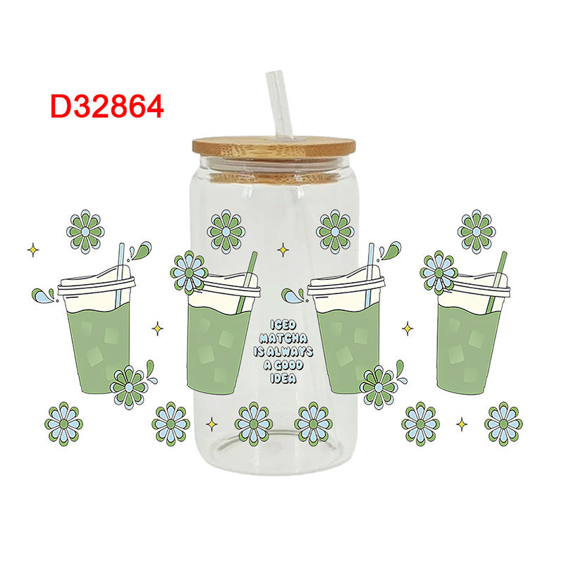 Wholesale  Butterfly Knot Dessert Beverage 16oz Cup UV DTF Wraps