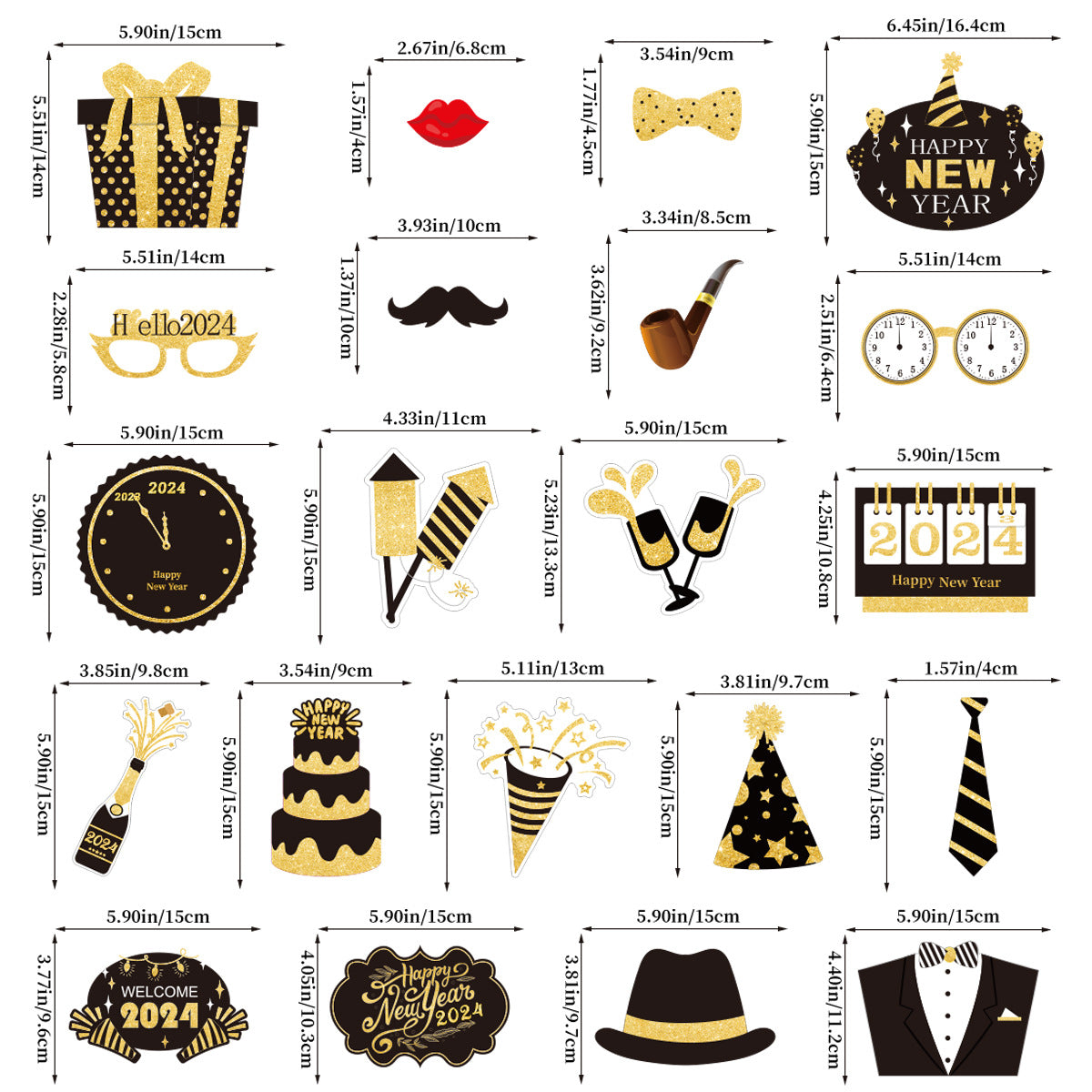 Wholesale 2024 New Year Party Paper Decoration Photography Props