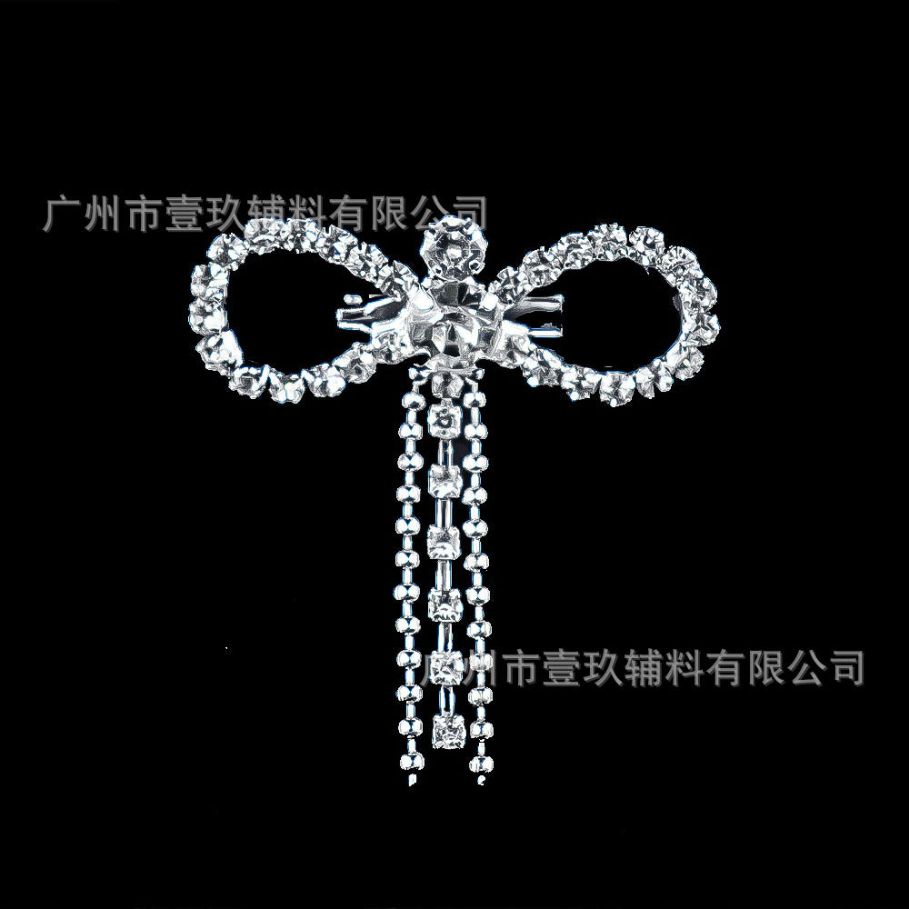 Wholesale Diverse Silver Bow Water Diamond Crystal Chest Flower DIY Patches