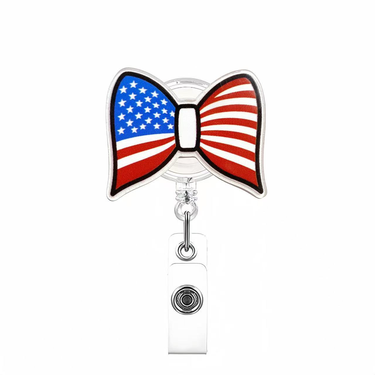 Wholesale Pink cherry medical staff with diverse bows Badge Reels