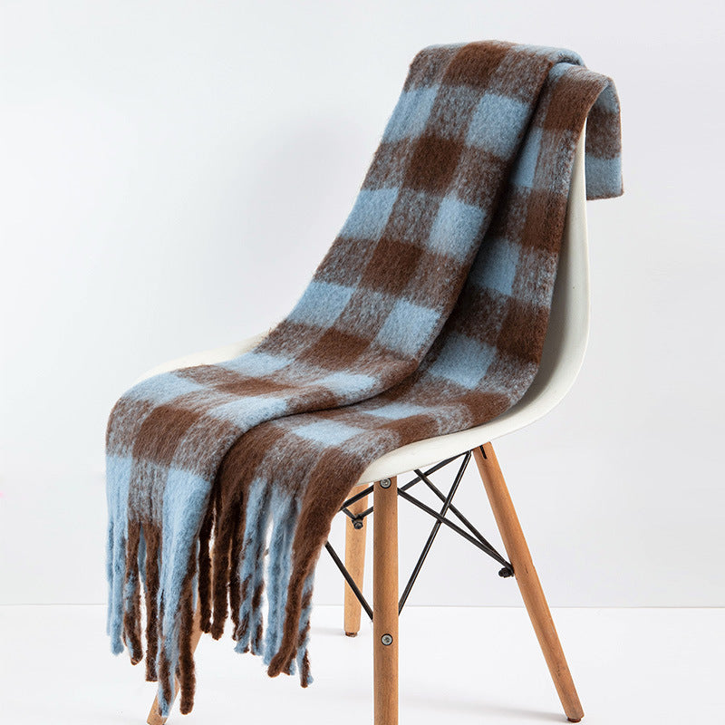 Wholesale Winter Thickened Warm Plaid Scarf