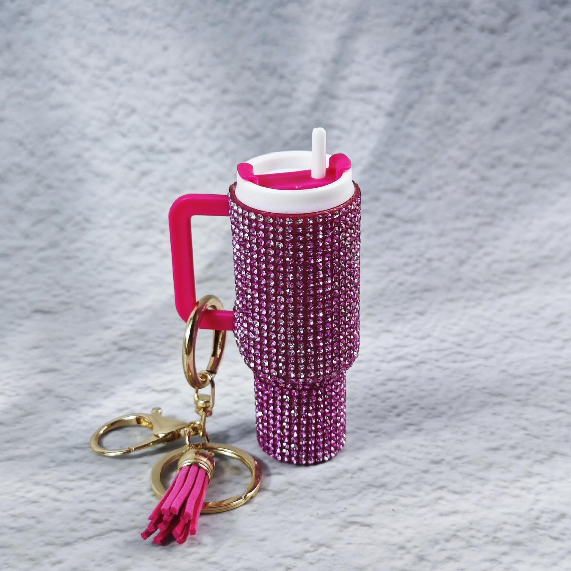Wholesale  Mini Ice cup Keychain Diamond New Product Keychain Pendant Mother's Day Keychain Can Hold Lipstick Backpack Pendant