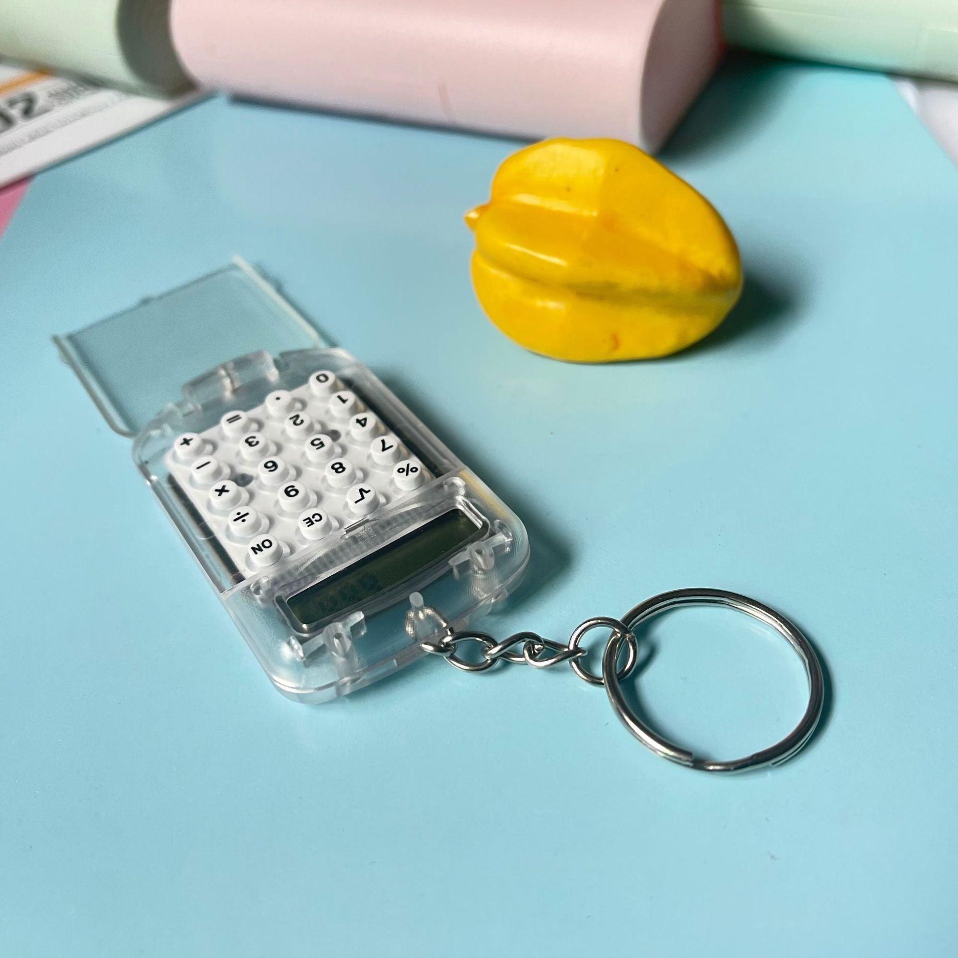 Wholesale Flip Transparent Calculator Mini Keychain
