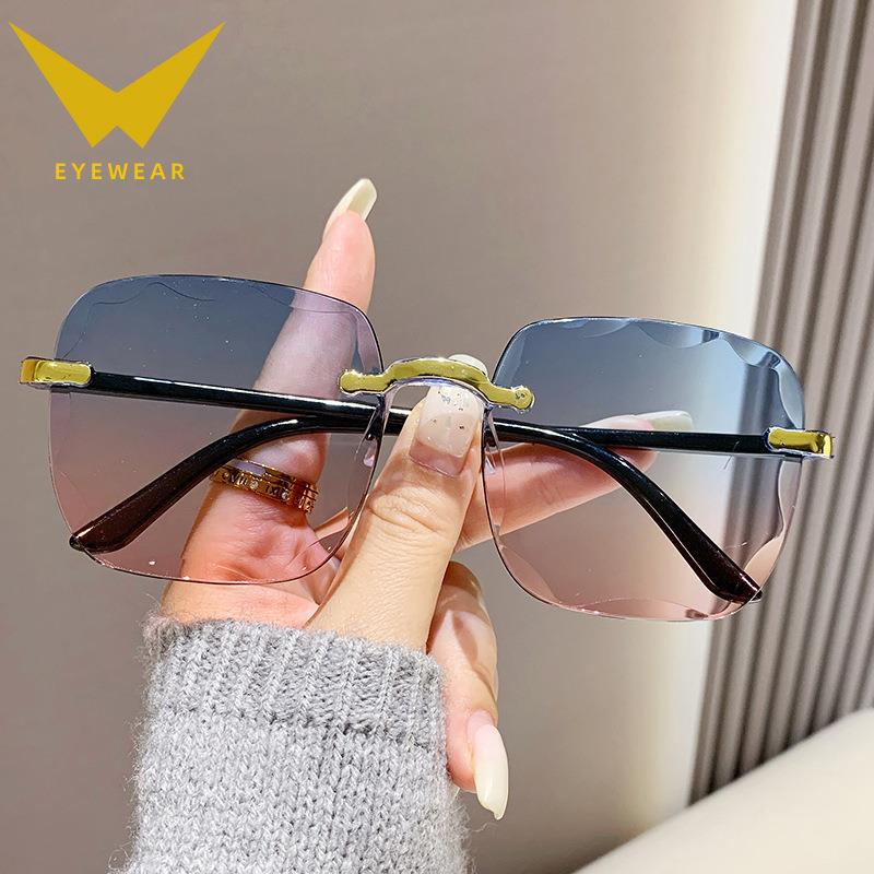 Wholesale Rimless Cut Edge Fashion Sunglasses