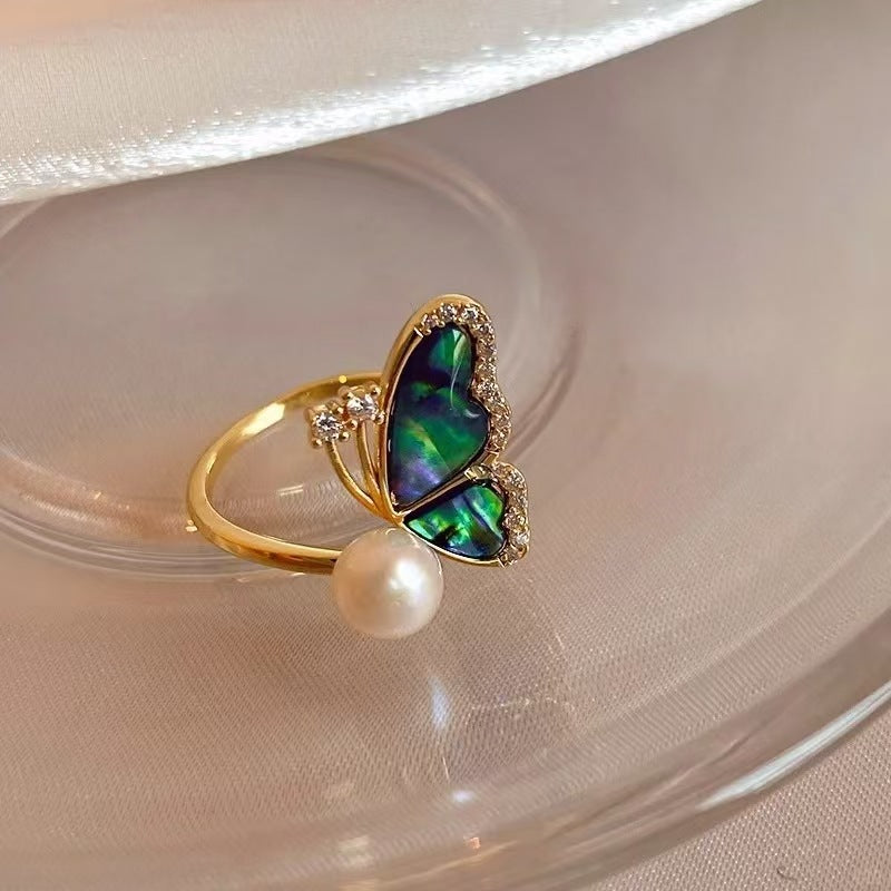 Wholesale White Pearl Abalone Shell Butterfly Necklace Earrings Ring