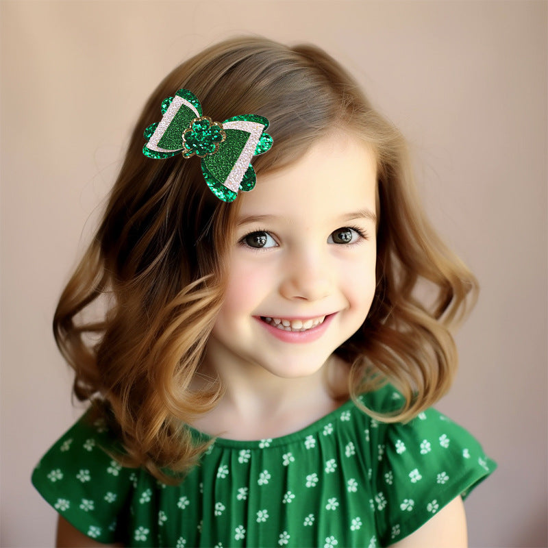 Wholesale St.  Patrick' s Day Clover Hat Bow Hair Accessories