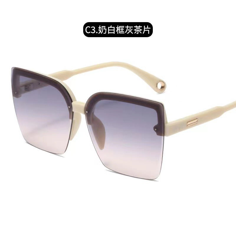 Wholesale Large frame side butterfly diamond sunglasses