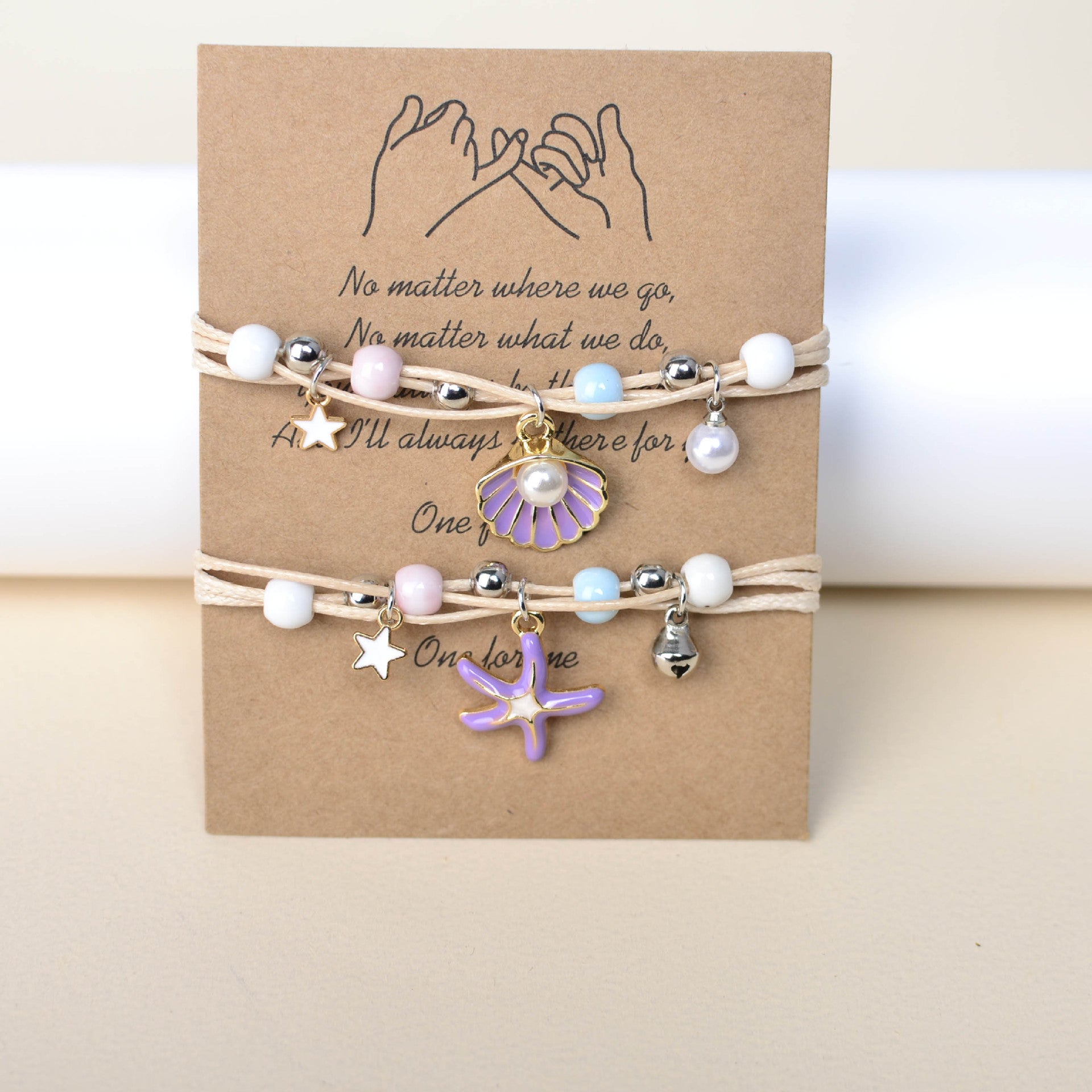 Wholesale Hand Woven Bracelet Starfish Shell Small Bell