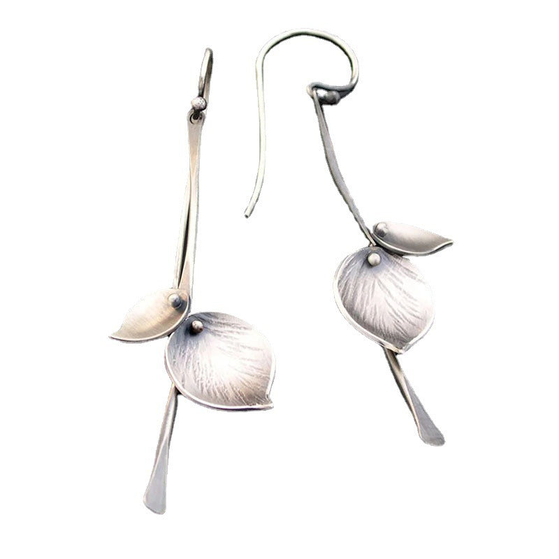 Wholesale Plant Leaf Metal Petal Drop Earrings