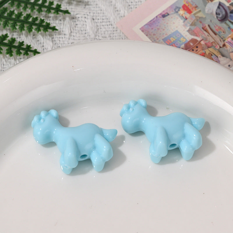 Wholesale 10pcs/pack  Macaron colored foal animal beads Acrylic Beads