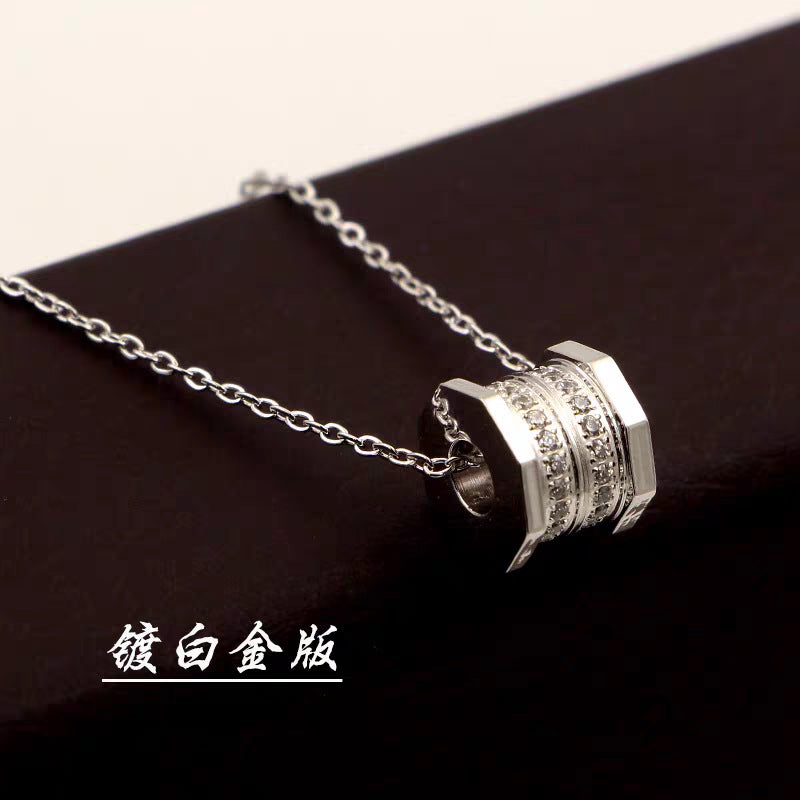 Wholesale Stainless Steel Necklace Micro-Inlaid Zirconia Pendant