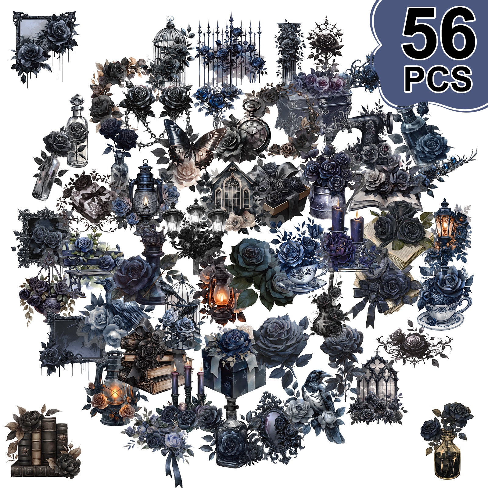 Wholesale 56pcs retro high-end notebook decoration stickers